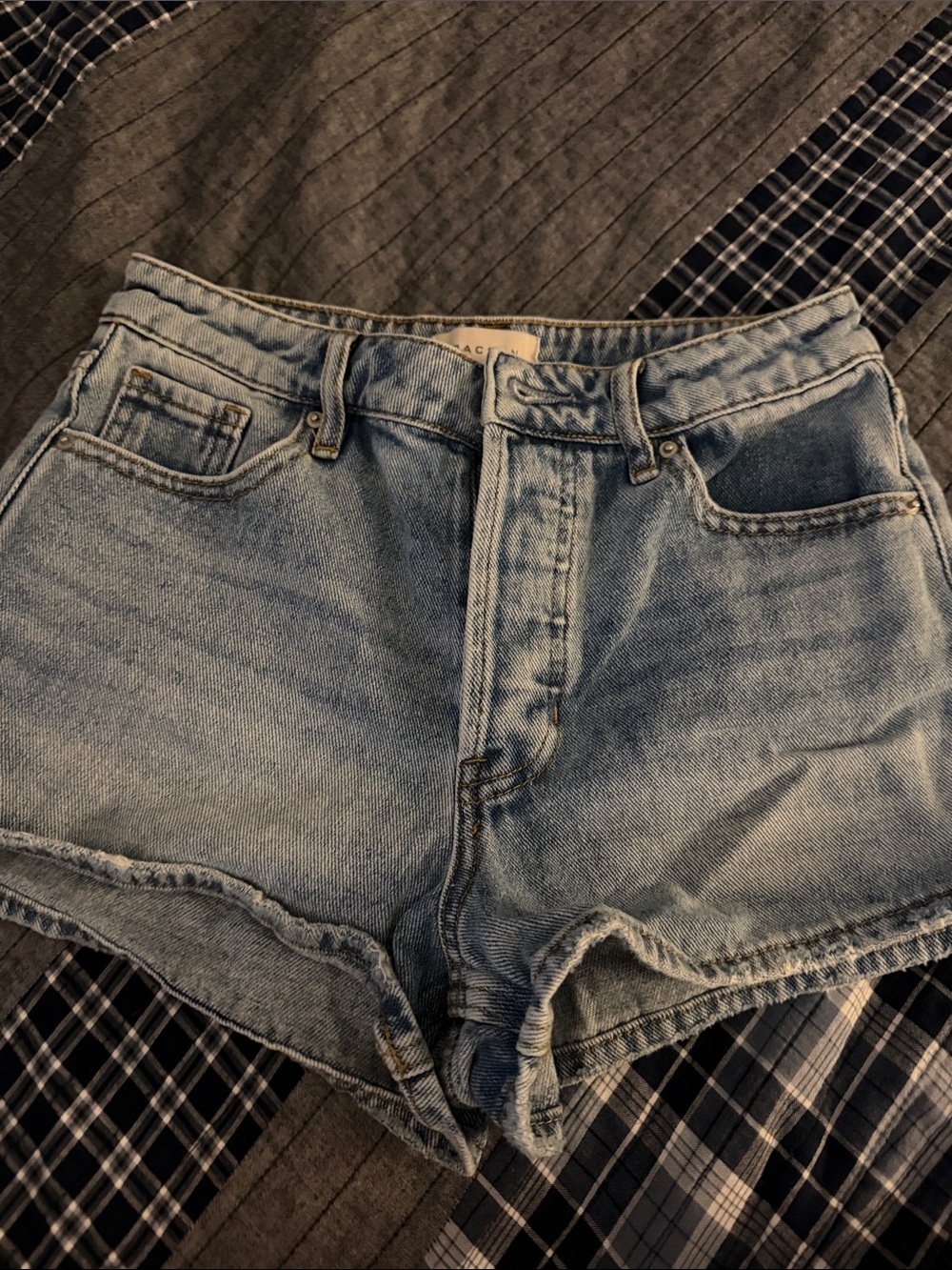 PAC sun Light Wash Denim High-Rise Shorts